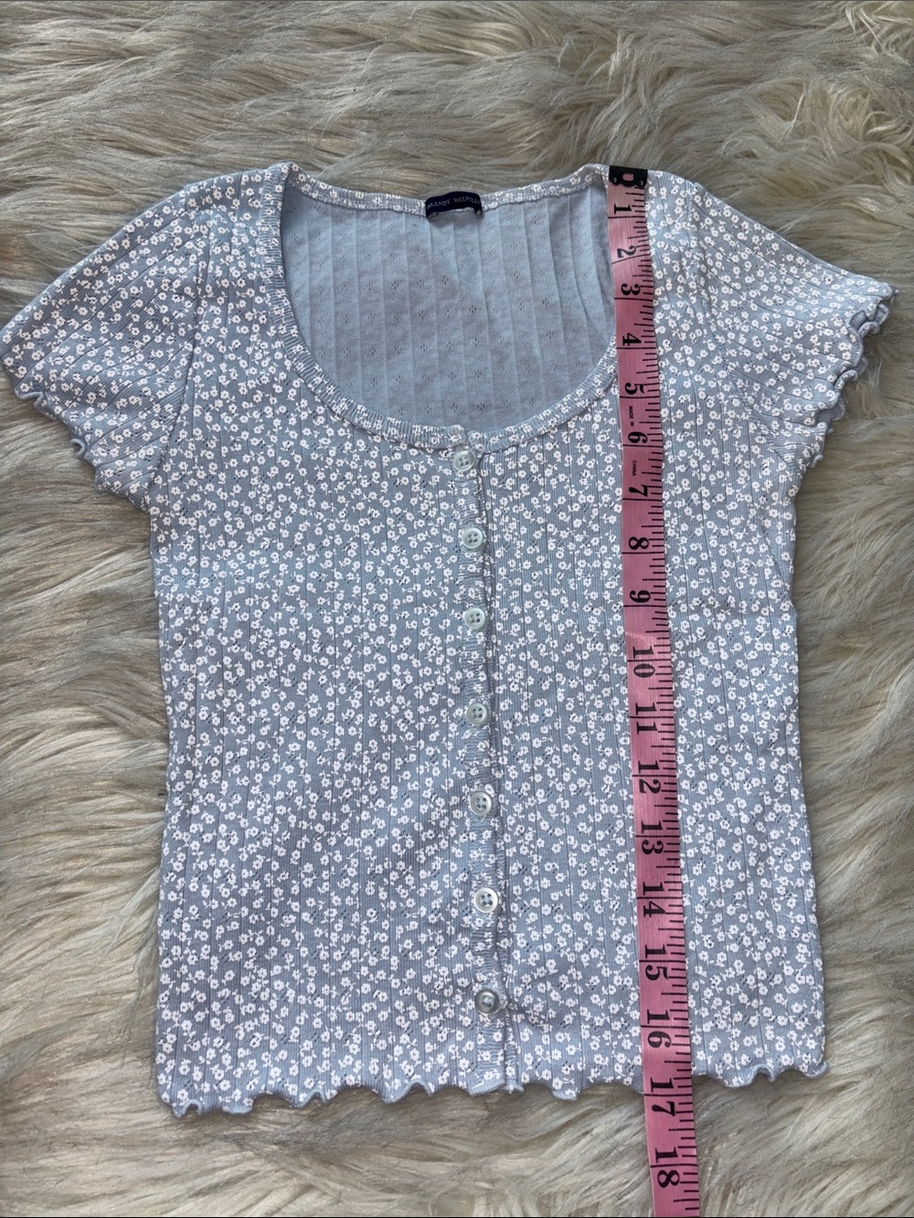 5 for $25🎈Brandy Melville floral button down top - Picture 3 of 5